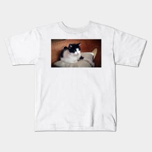 Cat Kitti on the armchair Kids T-Shirt